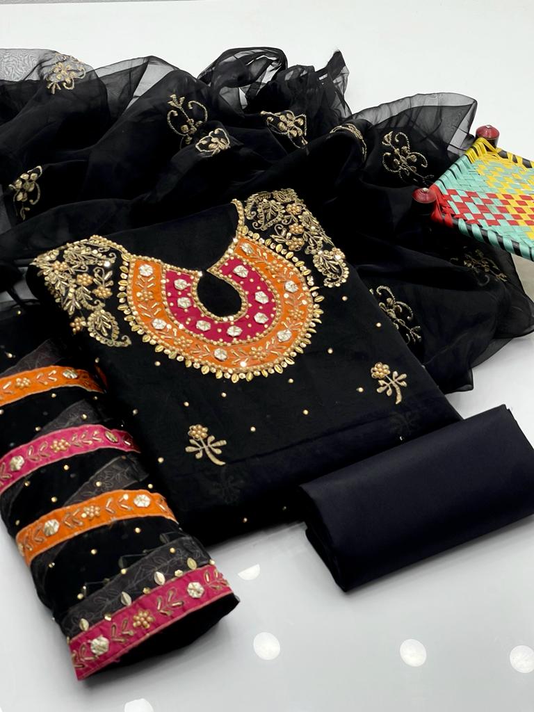 Organza Embroidered 3Pc Dress