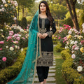Katan Silk Adda & Beads Work Embroidery 3Pc Dress