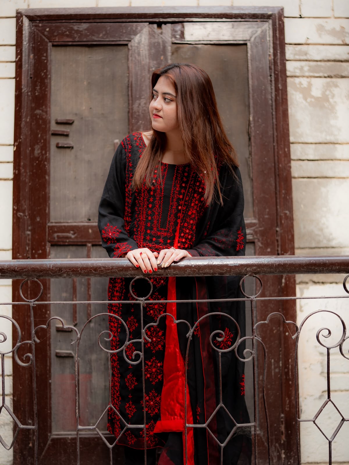 Bamber Chiffon Handmade Chawal Shesha Work 2Pc Dress