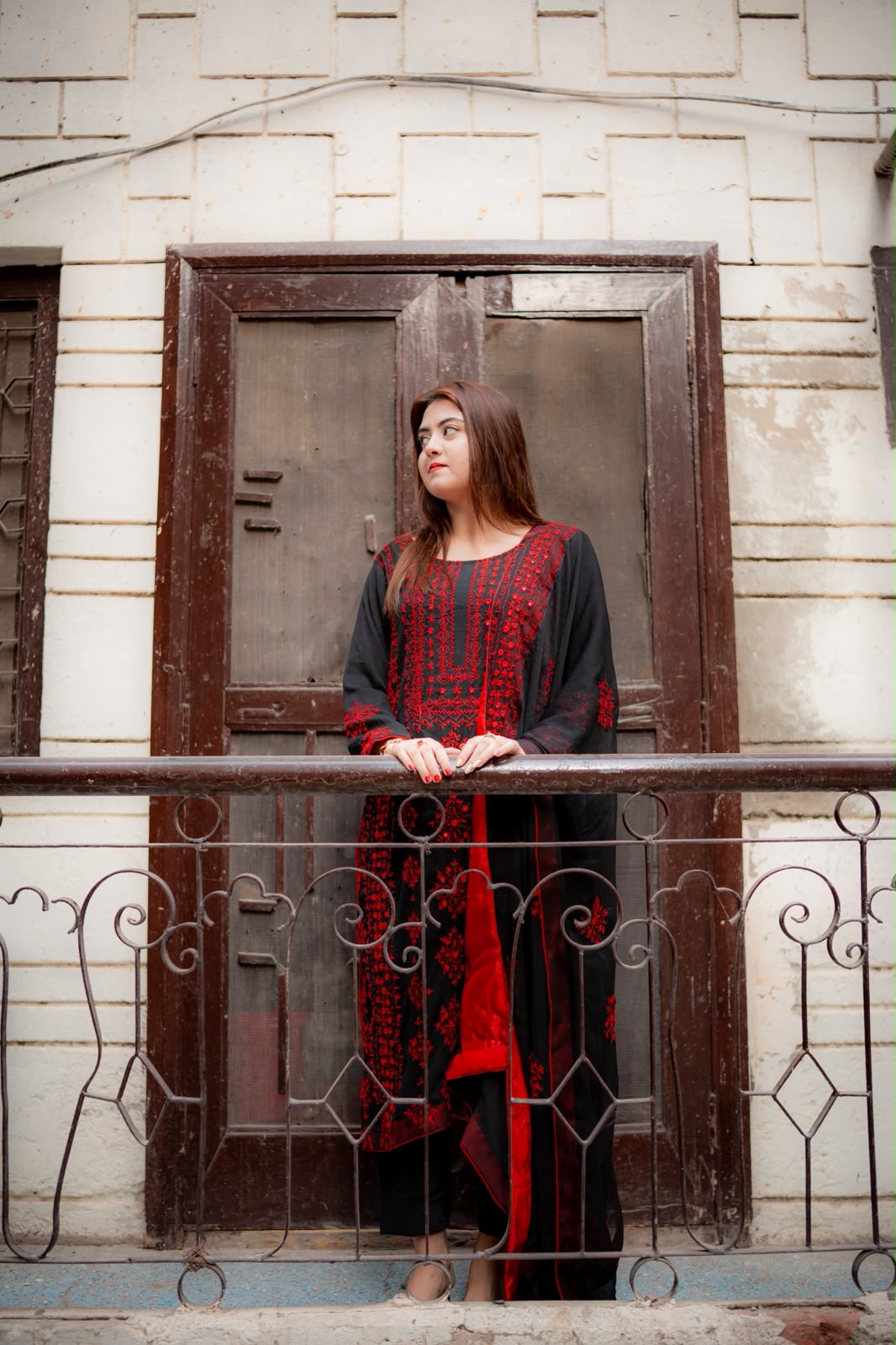 Bamber Chiffon Handmade Chawal Shesha Work 2Pc Dress