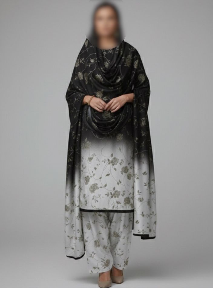 Printed Silk 3Pc Dress
