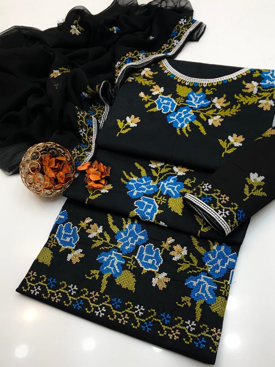 CrossStitch Embroidery 3Pc Dress