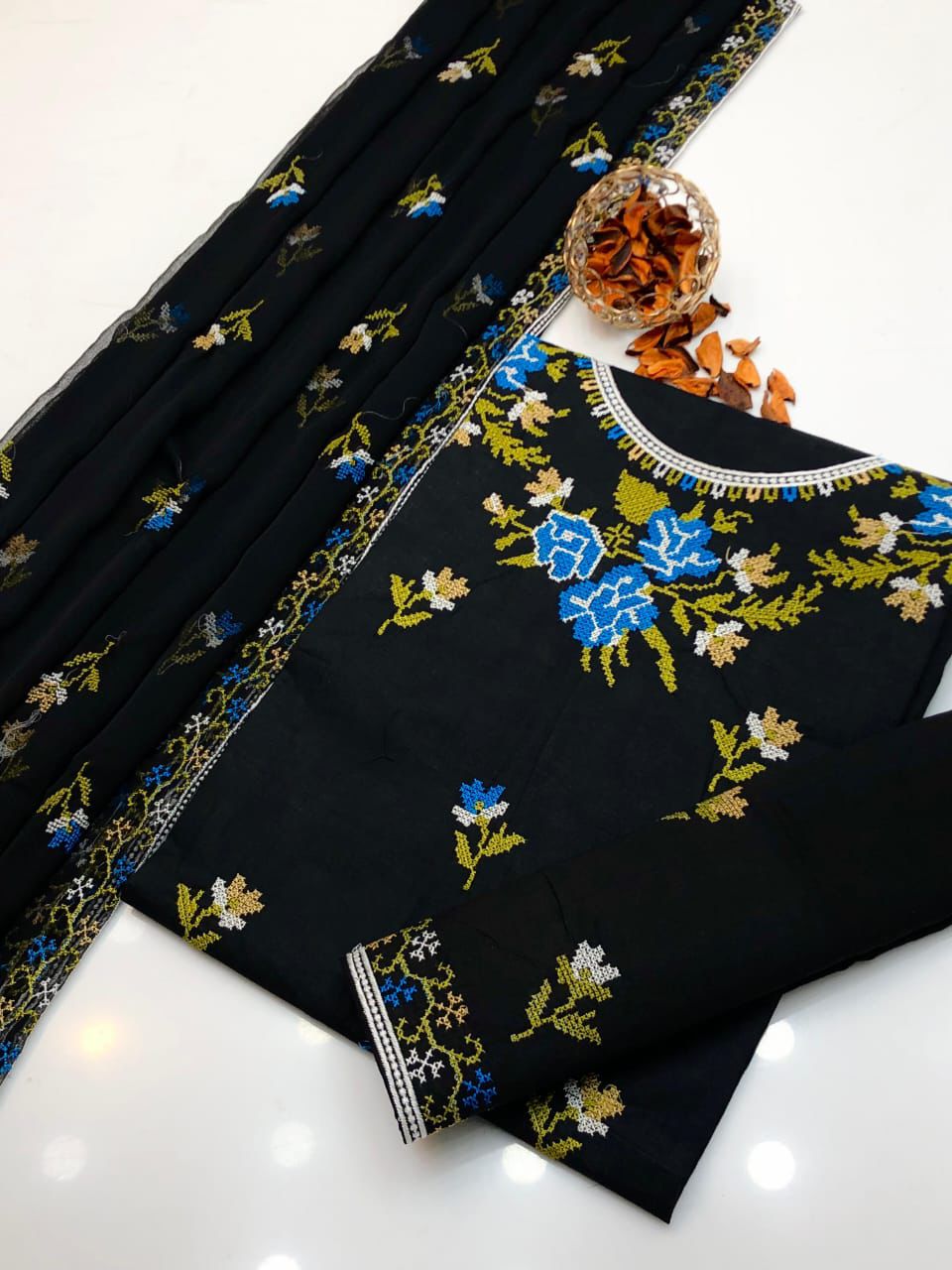 CrossStitch Embroidery 3Pc Dress