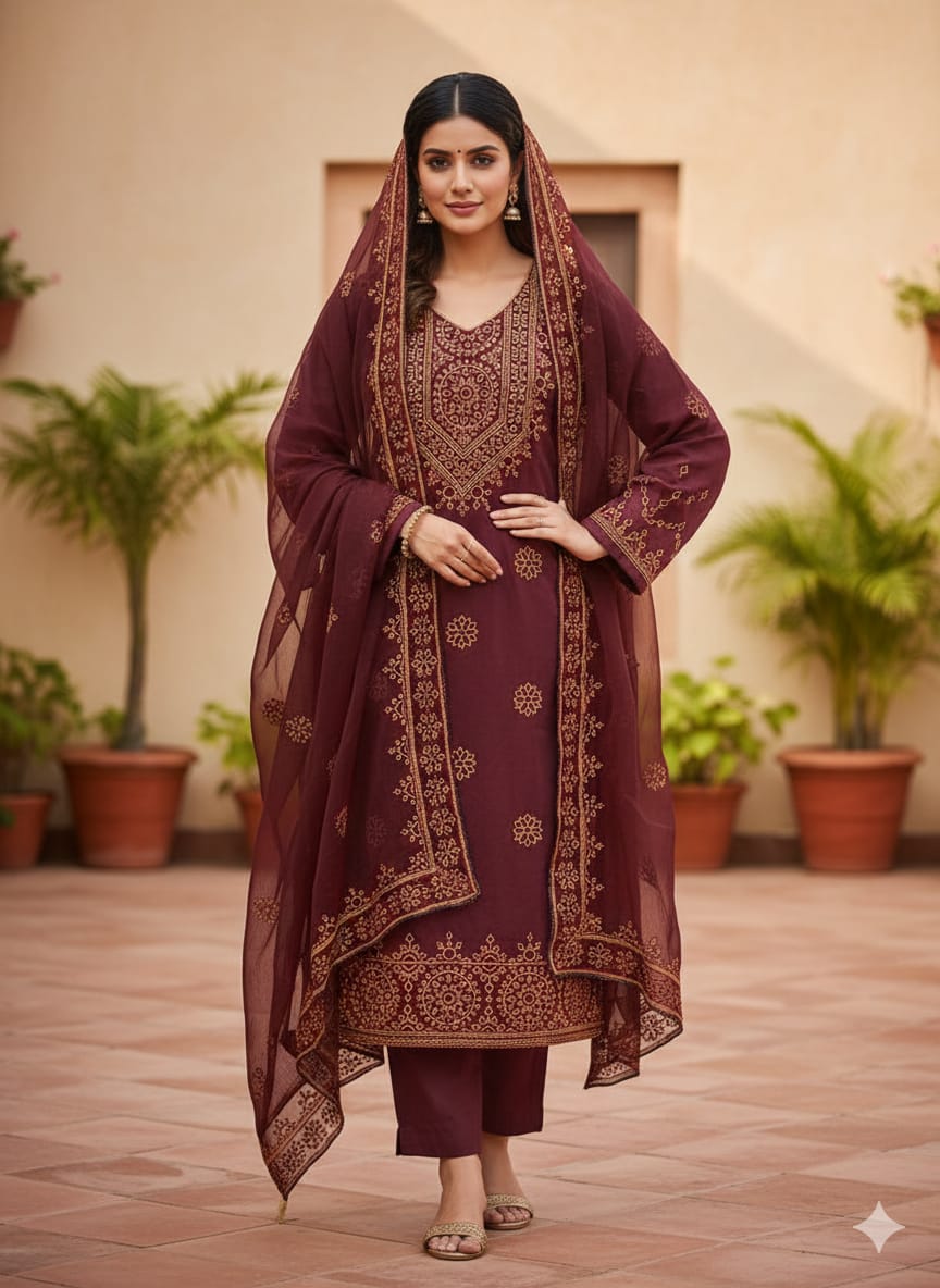 Most Fit Balochi Design Computer Embroidery 3Pc Dress