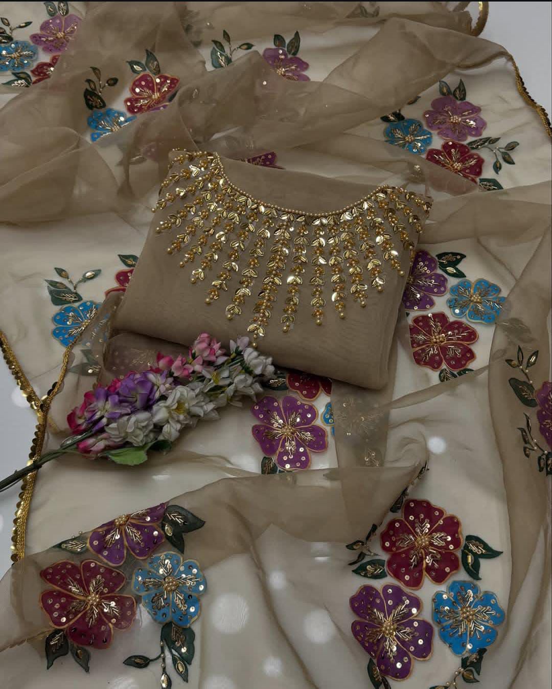 Party Wear Hand Embroidered 2Pc Dress