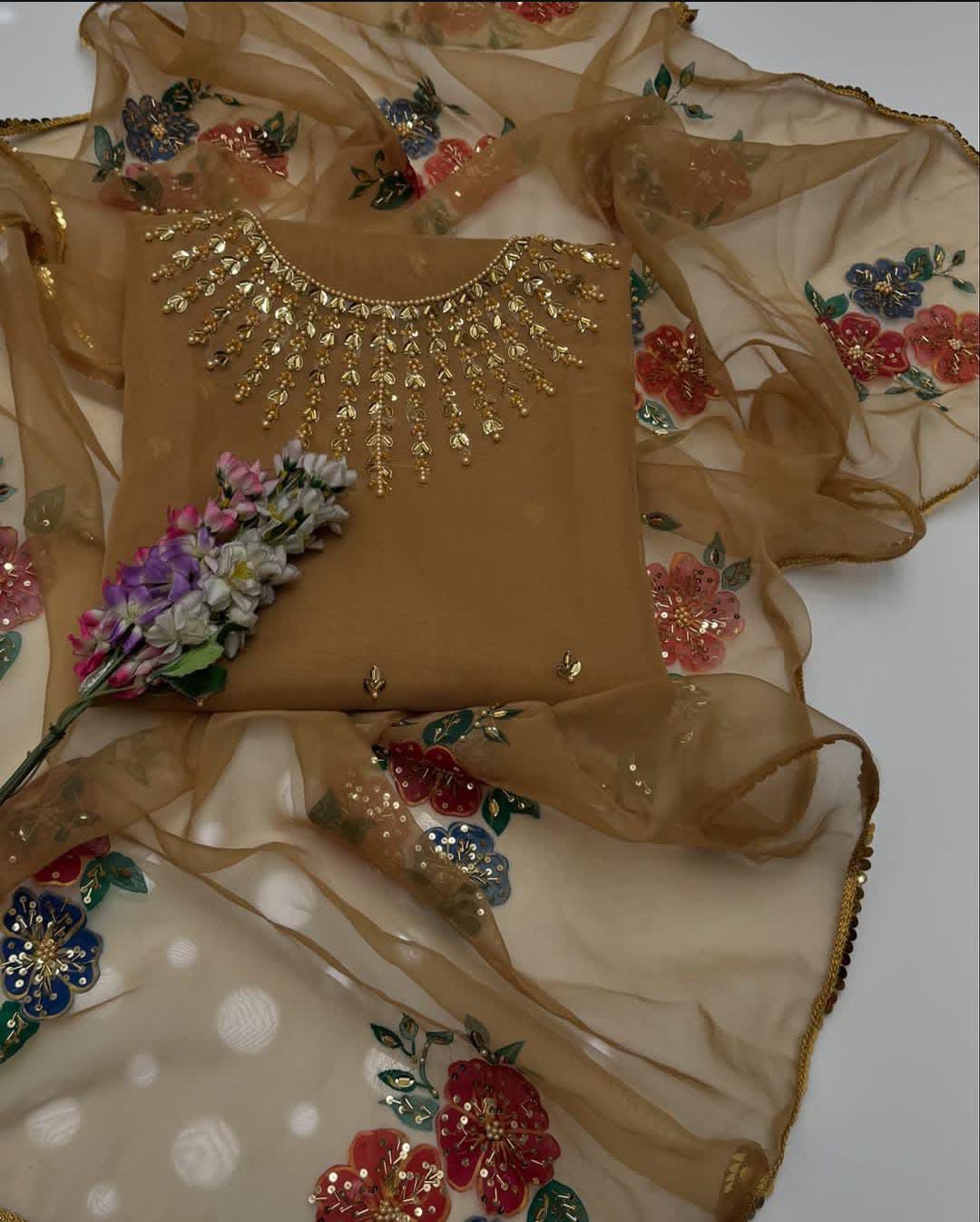 Party Wear Hand Embroidered 2Pc Dress