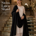 SWISS Fabric Stones Work Shawl - 2.5 Yards | Embellished Formal Shawl