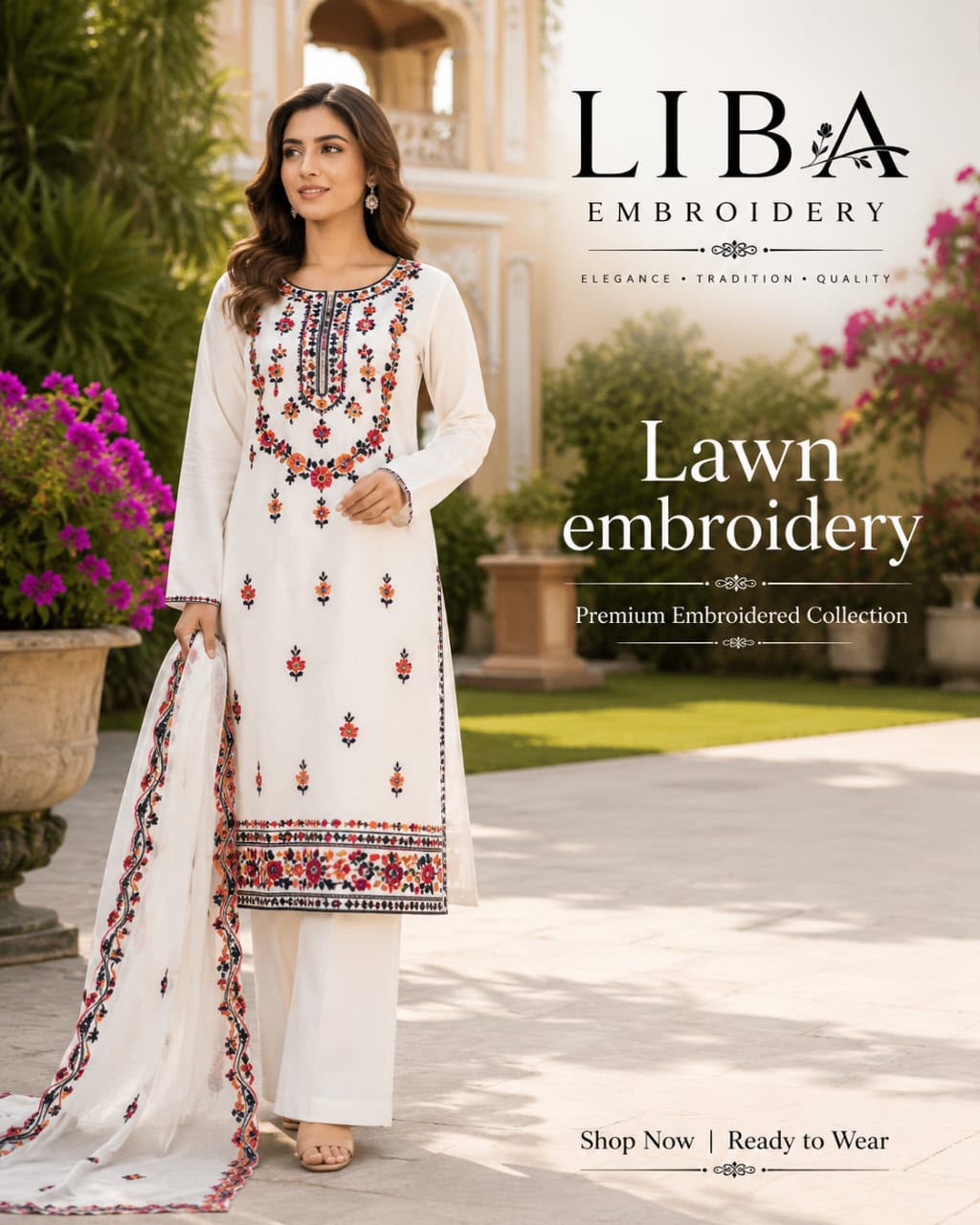 GTM Lawn Computer Panka Embroidered 3PC Dress