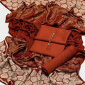 Dhanak Stuff Plain Shirt & Trouser With Wool Shawl 3Pc Suit
