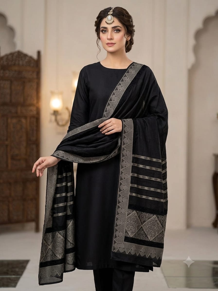 New Winter Collection – Plain Dhanak 3Pc Dress