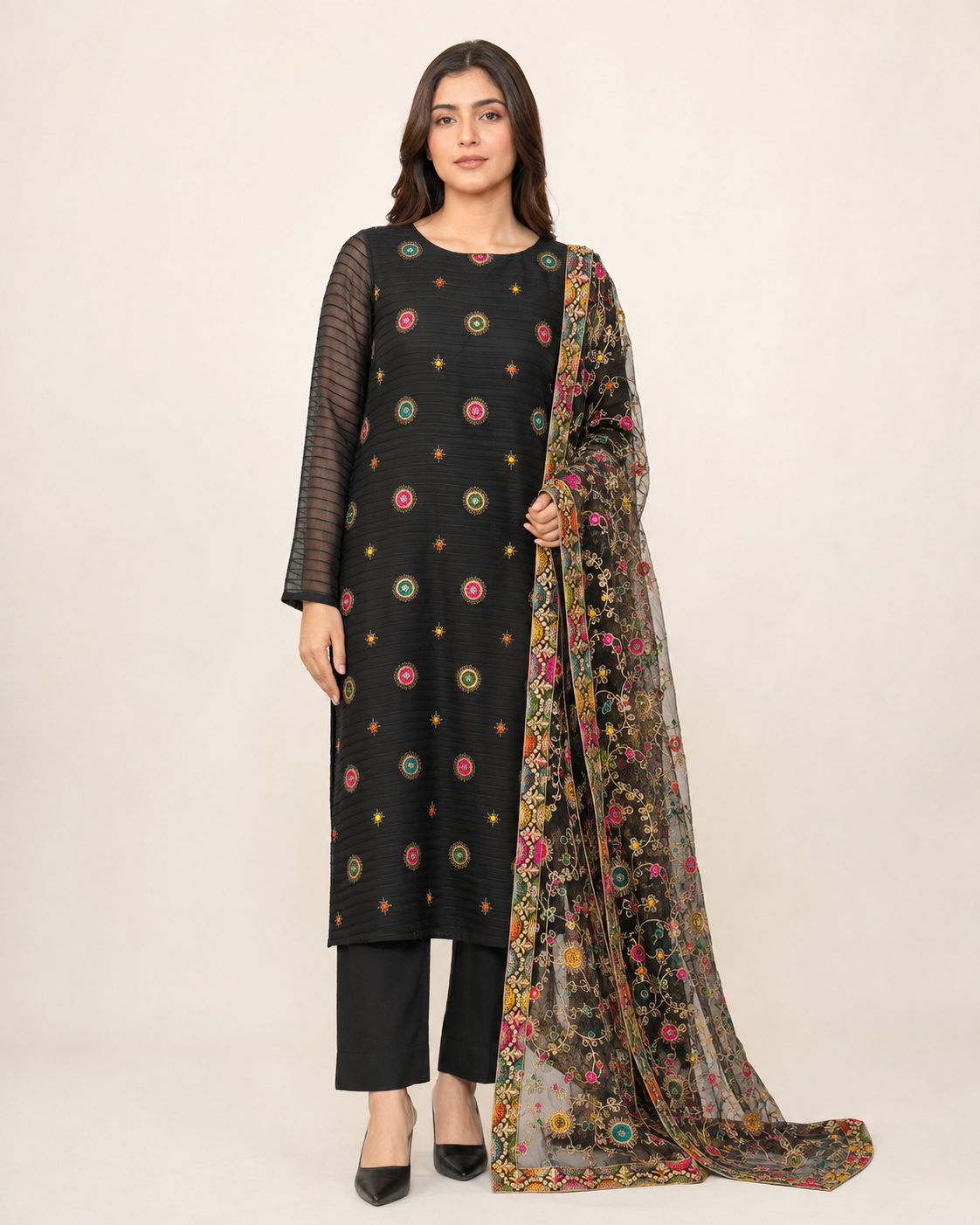 Khadi Net Full Heavy Embroidery 3Pc Suit